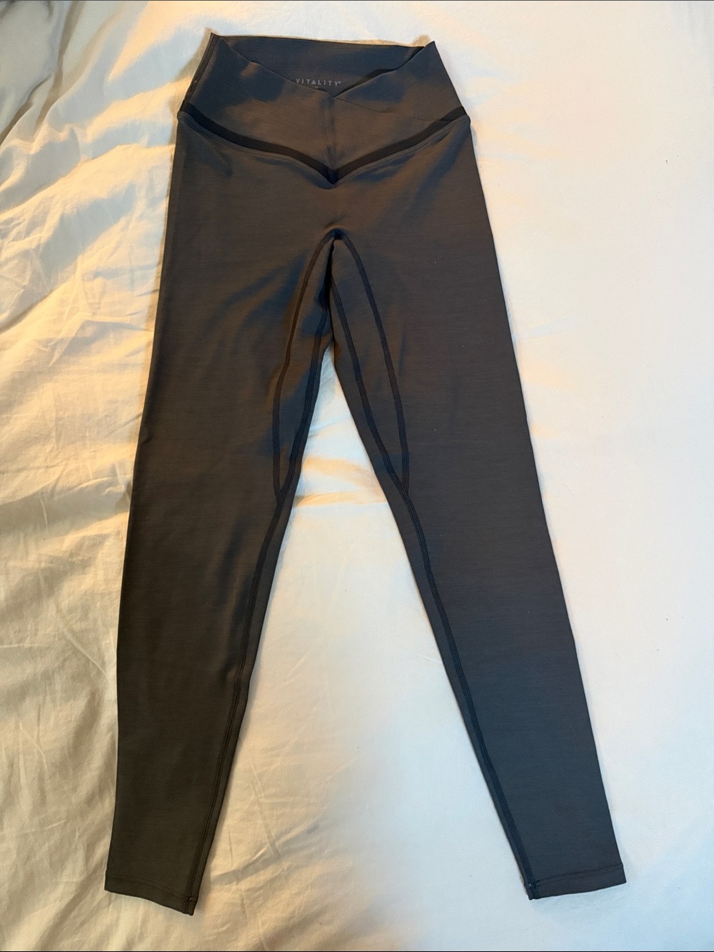 VitaliFit High-Rise Black Leggings with V-Waistband